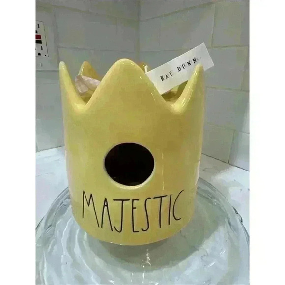 Crown Other - Rae Dunn Majestic Crown Birdhouse Yellow Ceramic New With Tags